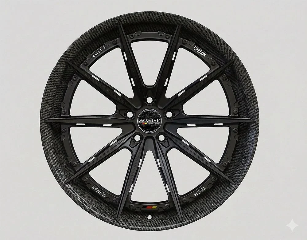 CF01 Braid carbon-fiber wheel front view